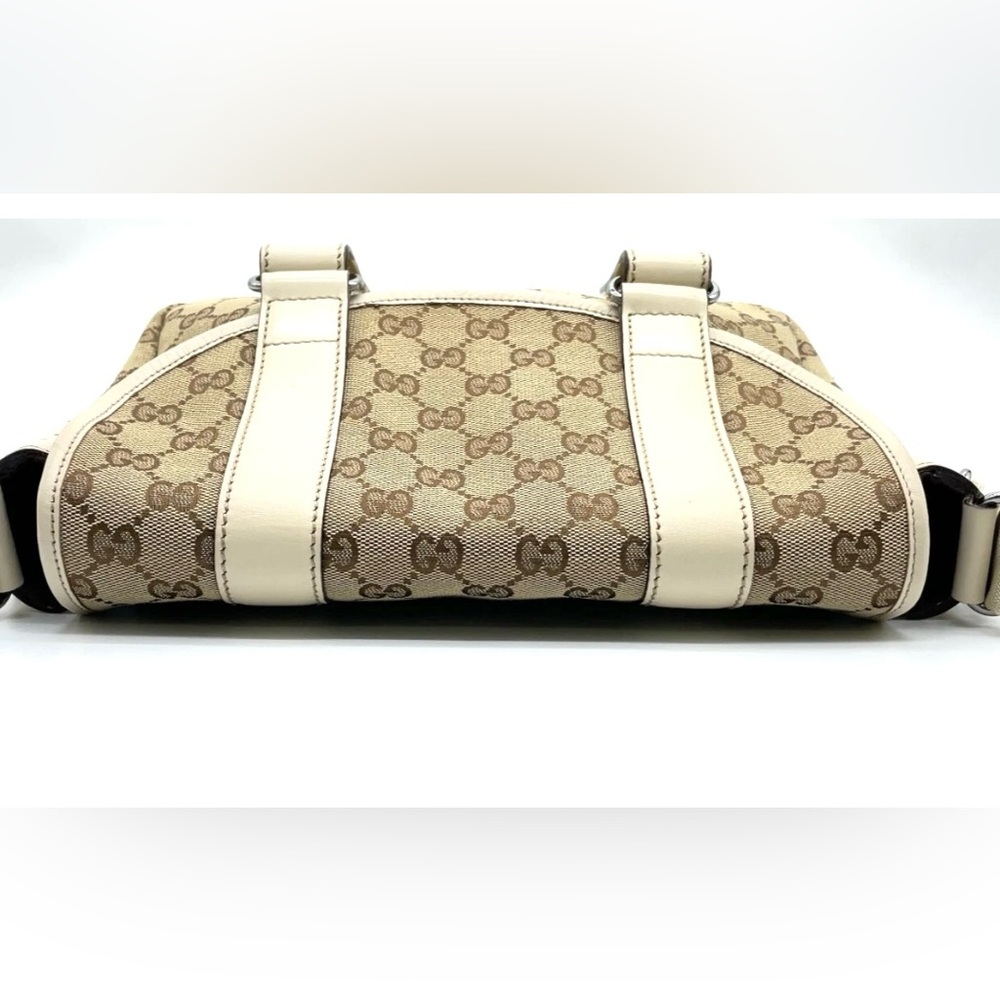 Authentic GUCCI Monogram Brown and Cream Crossbody Bag with Monogram Canvas - Picture 11 of 13